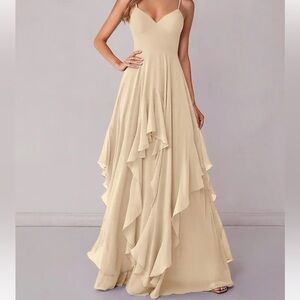 Azazie A-Line Chiffon Formal Dress Barbie Collab Prom Soft Glam NWT Women’s 8